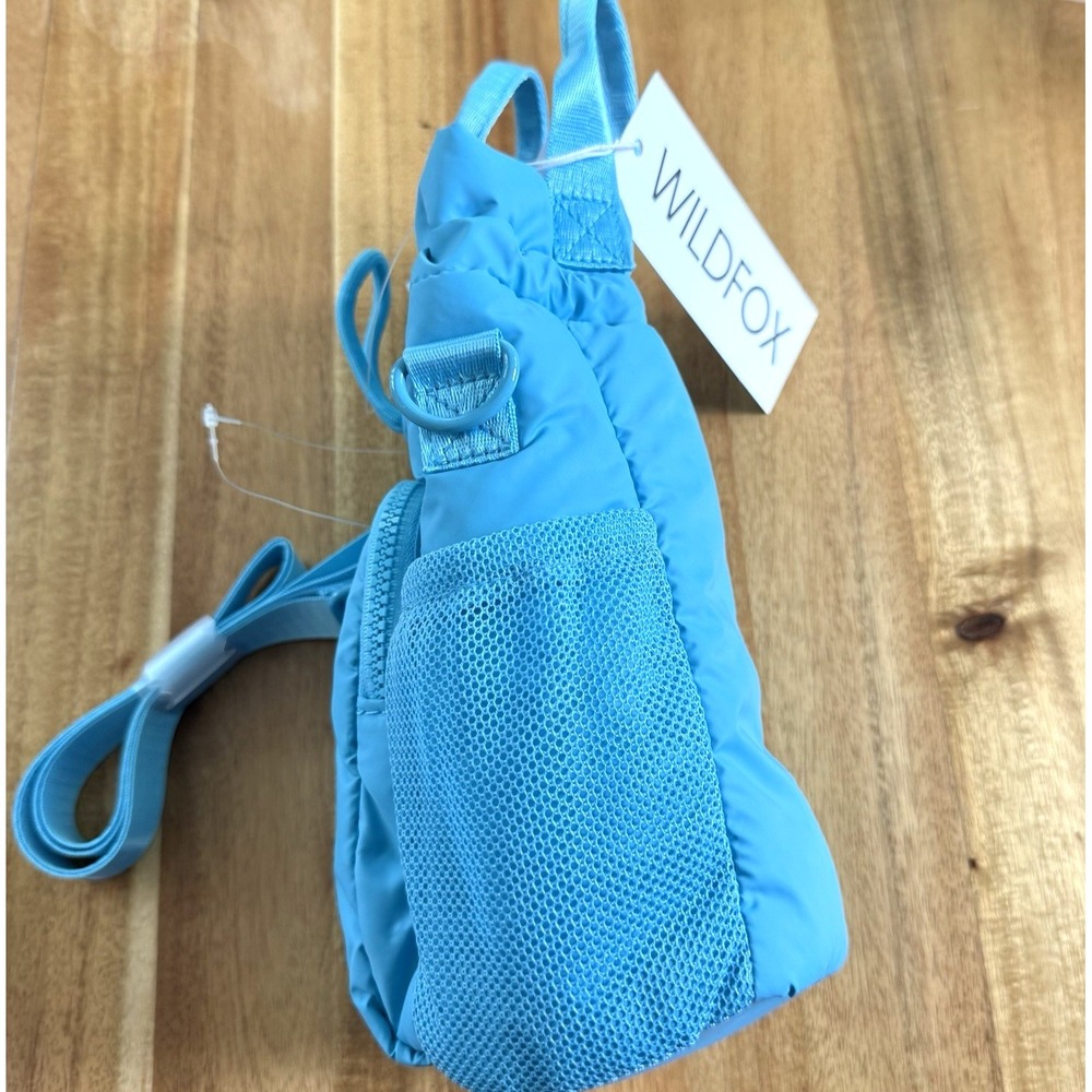 Wildfox Women's Blue Crossbody Water Bottle Bag‎ Nylon Parachute Sling NWT - Picture 6 of 14